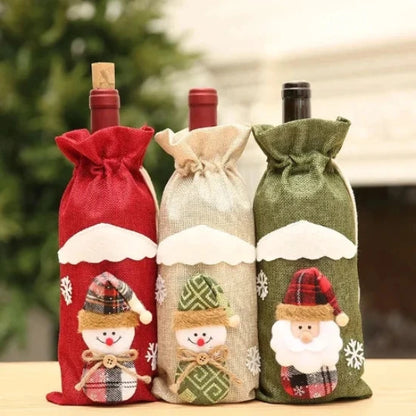 Christmas Bottle decoration, Wine Bottle Cases, Santa, Reindeer, Snowman 2024 Xmas Decor