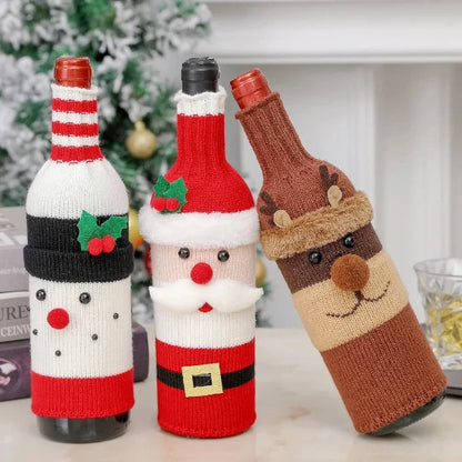 Christmas Bottle decoration, Wine Bottle Cases, Santa, Reindeer, Snowman 2024 Xmas Decor